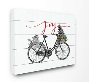 [RDY] [��������] The Stupell Home Decor Collection White Planked Look Holiday Joy Bicycle with Tree and Gifts Stretched Canvas Wall Art, 16 x 1.5 x 20 [�y�V�C�O�ʔ�] | The Stupell Home Decor Collection White Planked Look Holiday Joy Bicycle wit
