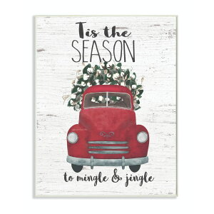 [RDY] [��������] Stupell Industries Mingle And Jingle Red Truck Christmas Holiday Word Design Wood Wall Art By Artist Jo Moulton [�y�V�C�O�ʔ�] | Stupell Industries Mingle And Jingle Red Truck Christmas Holiday Word Design Wood Wall Art By Arti