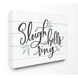 [��������] The Stupell Home Decor Collection Holiday Planked Look Sleigh Bells Ring Black White and Blue Typography Stretched Canvas Wall Art, 16 x 1.5 x 20 [�y�V�C�O�ʔ�] | The Stupell Home Decor Collection Holiday Planked Look Sleigh Be