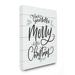 [��������] The Stupell Home Decor Collection Holiday Planked Look A Merry Little Christmas Black White and Blue Typography Stretched Canvas Wall Art, 16 x 1.5 x 20 [�y�V�C�O�ʔ�] | The Stupell Home Decor Collection Holiday Planked Look A