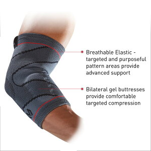 [] McDavid X|[cɋ~kjbgG{[X[u QobgXt ^/^ [yVCOʔ] | McDavid Sport Pain Relief Compression Black Knit Elbow Sleeve with Gel Buttresses, Small/Medi