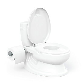 [送料無料] DOLU Educational Potty Training Toilet for Kids 18 Months + with Ainti-Slip, Toilet Paper Holder, Flush Sound Effect, Removable/Washable Pot &amp; Storage White [楽天海外通販] | Dolu Educational Potty Training Toilet for Kids 1