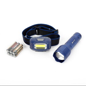 [RDY] [] Ozark Trail 2-Pack LED 300 Lumen Flashlight and 200 Lumen Headlamp Combo, Blue, AAA [yVCOʔ] | Ozark Trail 2-Pack LED 300 Lumen Flashlight and 200 Lumen Headlamp Combo, Blue, AAA