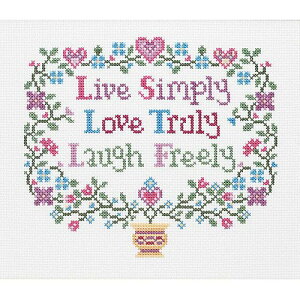 [] Janlynn Live, Love, Laugh lNXXeb`Lbg 8" x 7" 14JEg [yVCOʔ] | Janlynn Live, Love, Laugh Counted Cross Stitch Kit, 8" x 7", 14 Count