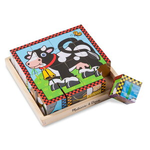[] Melissa  Doug t@[ؐL[upY [gCt - 6̃pY1ɂȂpY 16 [yVCOʔ] | Melissa  Doug Farm Wooden Cube Puzzle With Storage Tray - 6 Puzzles in