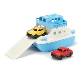 [送料無料] Green Toys フェリーボートとミニプレイヴィークル車のお風呂のおもちゃ、100％リサイクルされたプラスチック製 [楽天海外通販] | Green Toys Ferry Boat with Mini Play Vehicle Car Bath Toys,
