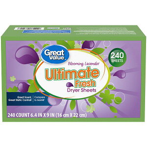 [RDY] [] Great Value ɂ̏_܃hC[V[g u[~Ox_[ 240  pbP[WقȂꍇ܂ [yVCOʔ] | Great Value Ultimate Fresh Fabric Softener Dryer Sheets, B