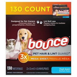 [RDY] [] Bounce ybg̖тƎK[h郁KhC[V[g 3{̃ybg̖ё΍AtbVȍA130JEg [yVCOʔ] | Bounce Pet Hair and Lint Guard Mega Dryer Sheets with