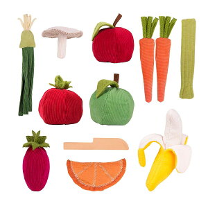 [RDY] [] PopOhVer 12s[XvbV|GXevCt[hZbgAt[cxW^u(}`J[) [yVCOʔ] | PopOhVer 12 Pieces Plush Polyester Play Food Set, Fruits  Vegetables (M
