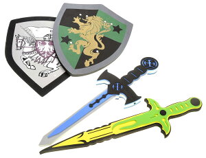 [RDY] [] Giddyup! Buck's A  h VS q RX`[ANZT[Ai4j [yVCOʔ] | Giddyup! Buck's Foam Swords Shields White Eagle VS Golden Lion Costume Accessories, (4 Pieces)