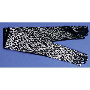 [RDY] [] ubN[XG{[O[u lpnEB [yVCOʔ] | Black Lace Elbow Gloves Adult Halloween Accessory