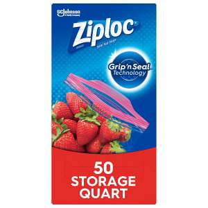 [RDY] [��������] Ziploc Grip 'n Seal�Z�p���ڂ�?�u�����h�ۑ��܁A�N�I�[�g�A50�J�E���g [�y�V�C�O�ʔ�] | Ziploc? Brand Storage Bags with Grip 'n Seal Technology, Quart, 50 Count