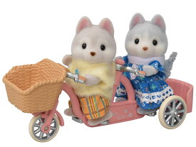 [RDY] [送料無料] Calico Critters ハスキー兄妹のタンデムサイクリングセット、フィギュアとアクセサリー付きドールハウス用プレイセット [楽天海外通販] | Calico Critters Husky Brother &amp; Sister's Tand
