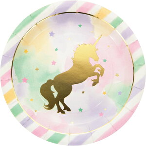 [RDY] [] Xv[N jR[ Eh y[p[v[g 24 24l [yVCOʔ] | Sprakle Unicorn Round Paper Plates 24 Count for 24 Guests