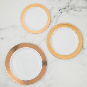 [RDY] [] [YS[hvX`bNp[eB[v[gLbg 10QXg񋟂܂ [yVCOʔ] | Rose Gold Rim Plastic Party Plates Kit, Serves 10 Guests
