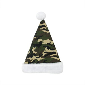 [RDY] [] ΂Ɣ̖ʕjZbNXA_gNX}XT^XqRXvANZT[ TCY [yVCOʔ] | Green and White Camouflage Unisex Adult Christmas Santa Hat Costume Accessory - On