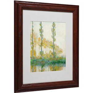 [��������] Trademark Fine Art �N���[�h�E���l�� �O�{�̖� �H �}�b�g�E�t���[���t���L�����o�X�A�[�g [�y�V�C�O�ʔ�] | Trademark Fine Art The Three Trees, Autumn Matted Framed Canvas Art by Claude Monet