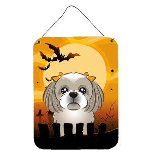 [��������] �n���E�B�� �O���[ �V���o�[ �V�[�Y�[ �Ǌ|���E�h�A�|���v�����g [�y�V�C�O�ʔ�] | Halloween Gray Silver Shih Tzu Wall or Door Hanging Prints