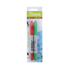 [送料無料] Sharpie ツインチップ蛍光マーカーセット グリーン＆レッド [楽天海外通販] | Sharpie Twin Tip Permanent Markers Set, Green &amp; Red