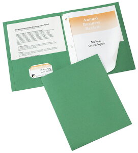 [送料無料] Avery ポケットフォルダー 3本針 70枚収納 グリーンフォルダー25枚 47977 [楽天海外通販] | Avery Two Pocket Folders with 3 Prong Fasteners, Holds 70 Sheets, 25 Green Folders 47977
