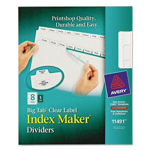 [RDY] [] Avery Big Tab Print  Apply Clear Label Dividers, Index Maker Easy Apply Printable Label Strip, 8 White Tabs (11491) [yVCOʔ] | Avery Big Tab Print  Apply Clear Label Dividers, Index Maker Easy Apply Printable La