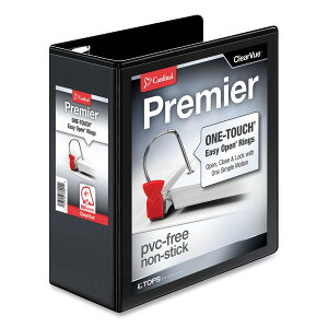 [RDY] [] Cardinal Premier Easy Open Clearvue Locking Slant-D Ring Binder, 3 Rings, 4" Capacity, 11" x 8.5", Black. [yVCOʔ] | Cardinal Premier Easy Open Clearvue Locking Slant-D Ring Binder, 3 Rings, 4" Capacity, 11" x 8.5", Black