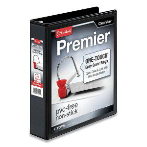 [RDY] [] Cardinal Premier Easy Open Clearvue Locking Slant-D Ring Binder, 3 Rings, 1.5" Capacity, 11" x 8.5", Black. [yVCOʔ] | Cardinal Premier Easy Open Clearvue Locking Slant-D Ring Binder, 3 Rings, 1.5" Capacity, 11" x 8.5", B