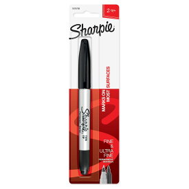[送料無料] Sharpie ツインチップ ブラック パーマネントマーカー 細字・極細 各1本 [楽天海外通販] | Sharpie Twin Tip Black Permanent Marker, Fine and Ultra Fine Tips, 1 Each