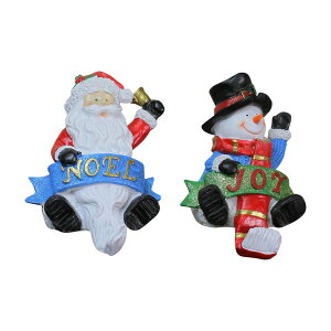[] Northlight LLT^ƃXm[} NX}XXgbLOz_[ 2Zbg [yVCOʔ] | Northlight Glittered Santa and Snowman Christmas Stocking Holder - Set of 2
