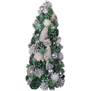 [RDY] [] 18C`O[ƃVo[̏ڂƃI[ige[ugbvR[NX}Xc[̓Ob^[ŏ܂B [yVCOʔ] | 18" Green and Silver Pinecone With O