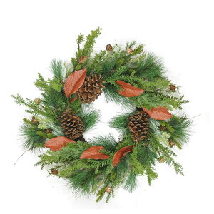 [RDY] [] 26 "Ԃtяڂ̐lHIȃNX}X̉ԗւtĂ鑕Iȍꂽ - Unlit [yVCOʔ] | 26" Decorative Mixed Pine with Red Leaves and Pine Cones Artificial Christmas