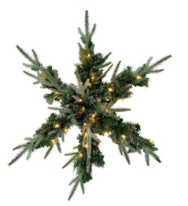 [RDY] [] 32C`vCglHƏڂ̃NX}XЂ̃[X [yVCOʔ] | 32" Pre-Lit Artificial Mixed Pine and Pine Cone Christmas Snowflake Wreath