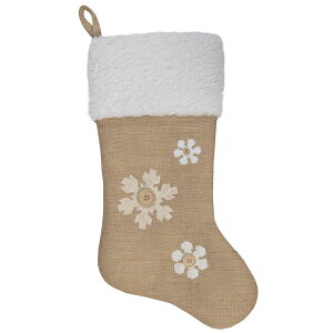 [] 20.5C`x[WƃAC{[̃Xm[t[NhJNX}XXgbLO [yVCOʔ] | 20.5" Beige and Ivory Snowflake Embroidered Christmas Stocking