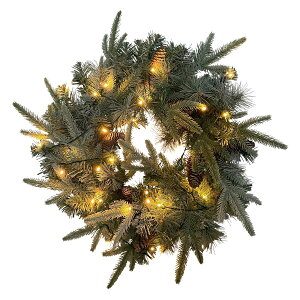 [RDY] [] 24C`vCglHƏڂ̃NX}X[X [yVCOʔ] | 24" Pre-Lit Artificial Mixed Pine and Pine Cone Christmas Wreath
