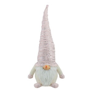 [RDY] [] 16C` sNAC{[Vo[ vvNX}Xm[tBMA [yVCOʔ] | 16" Pink Ivory and Silver Plump Christmas Gnome Figure