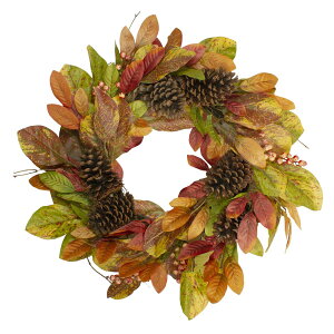 [] tƉʎ̐lHH̎n}̉ԗ - 26 C`_Ă܂B [yVCOʔ] | Leaves and Berries Artificial Fall Harvest Twig Wreath - 26 inch Unlit