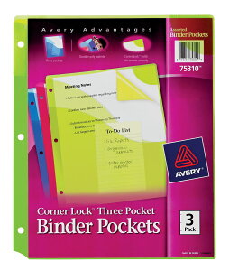 [RDY] [] Avery R[i[bN3|PbgoC_[|PbgAA\[g (75310) [yVCOʔ] | Avery Corner Lock 3 Pocket Binder Pockets, Assorted (75310)