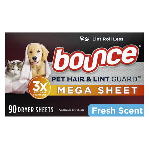 [RDY] [] Bounce ybg̖тƎK[h郁KhC[V[g 3{̃ybg̖ё΍AtbVȍA90JEg [yVCOʔ] | Bounce Pet Hair and Lint Guard Mega Dryer Sheets with