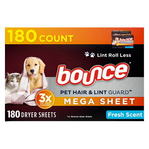 [RDY] [] Bounce ybg̖тƎK[h KhC[V[g 3{ybgё΍AtbVȍ 180 [yVCOʔ] | Bounce Pet Hair and Lint Guard Mega Dryer Sheets with 3X Pet Hair Fighte