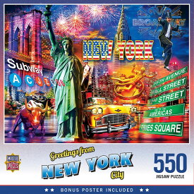 [送料無料] MasterPieces 550ピース・パズル - ニューヨークからのご挨拶 - 18 "x24" [楽天海外通販] | MasterPieces 550 Piece Puzzle - Greetings From New York City - 18"x24"