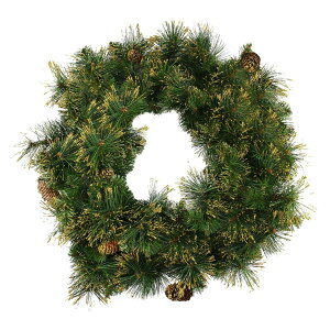 [RDY] [] 24C`̍ꂽ̂߂ڂ̐lHIȃNX}X̉ԗ- Unlit [yVCOʔ] | 24" Mixed Pine Glittered Pine Cone Artificial Christmas Wreath - Unlit