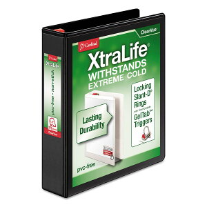 [RDY] [] Cardinal Xtralife Clearvue Locking Slant-d Ring Binder, 3 Rings, 1.5" Capacity, 11" x 8.5", Black. [yVCOʔ] | Cardinal Xtralife Clearvue Non-stick Locking Slant-d Ring Binder, 3 Rings, 1.5" Capacity, 11" x 8.5", Black