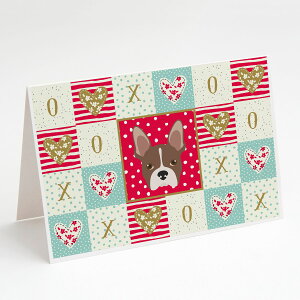 [RDY] [��������] Caroline's Treasures �{�X�g���e���A ���u �O���[�e�B���O�J�[�h �����t���A5�C���` x 7�C���`�i8���g�j [�y�V�C�O�ʔ�] | Caroline's Treasures Boston Terrier Love Greeting Cards with Envelopes, 5 x
