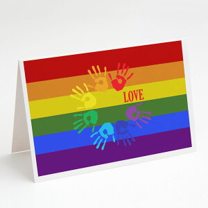 [RDY] [] QCEvCh unY O[eBOJ[h 8 [yVCOʔ] | Gay Pride Love Hands Greeting Cards and Envelopes Pack of 8