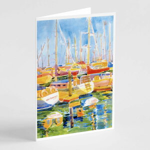 [RDY] [��������] Caroline's Treasures Boats at the Harbour �O���[�e�B���O�J�[�h�ƕ����A5�C���` x 7�C���`�i8���j�B [�y�V�C�O�ʔ�] | Caroline's Treasures Boats at the Harbour Greeting Cards with Envelopes, 5" x 7" (8 Count