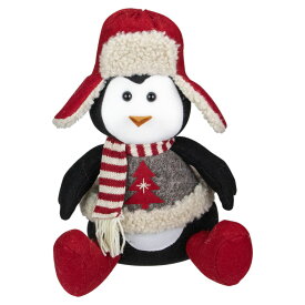 [RDY] [送料無料] 12 "赤く白くおよび灰色の着席の冬のペンギンのクリスマスの卓上の装飾 [楽天海外通販] | 12" Red White and Gray Sitting Winter Penguin Christmas Tabletop Decoration