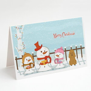 [��������] Caroline's Treasures Merry Christmas Carolers Poodle Tan Christmas Greeting Cards with Envelopes, 5" x 7" (8 Count)�i�����[�N���X�}�X �L�������[�Y �v�[�h�� �^�� �N���X�}�X �O���[�e�B���O�J�[�h�j