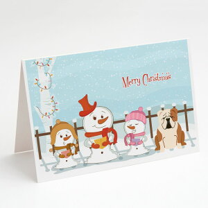 [��������] Caroline's Treasures Merry Christmas Carolers English Bulldog Fawn White Christmas Greeting Cards with Envelopes, 5" x 7" (8 Count) [�y�V�C�O�ʔ�] | Caroline's Treasures Merry Christmas Carolers English Bulldog Fawn White Chris