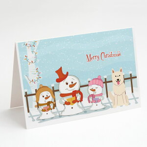 [��������] Caroline's Treasures Merry Christmas Carolers White German Shepherd Christmas Greeting Cards with Envelope, 5" x 7" (8 Count)�i�����[�N���X�}�X�L�������[�Y�z���C�g�W���[�}���V�F�p�[�h�N���X�}�X�O��