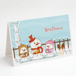 [��������] Caroline's Treasures Merry Christmas Carolers Papillon Red White Christmas Greeting Cards with Envelopes, 5" x 7" (8 Count)�i�����[�N���X�}�X �L�������[�Y �p�s���� ���b�h �z���C�g �N���X�}�X �O���[